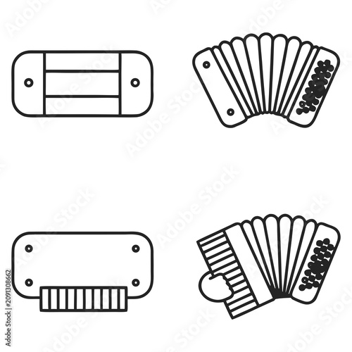 Foto Accordion Outline Icon Set Collection