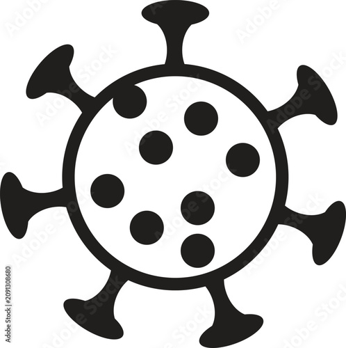 virus cell silhouette on white background microbe pathogen infection disease healthcare medical.