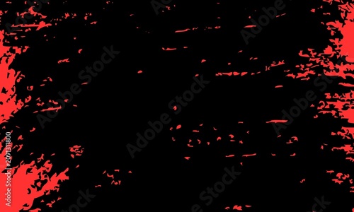 Red Grunge Splatter on Black Abstract Texture Background