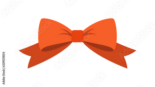 Canvastavla Bright orange decorative bow ribbon with clean edges