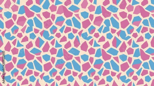 Close-up of Geometric Stones Seamless Pattern in Bright Colors for Design