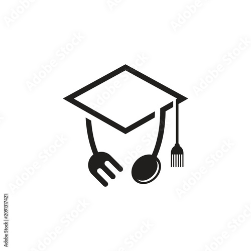 Culinary School Graduation Cap Illustration