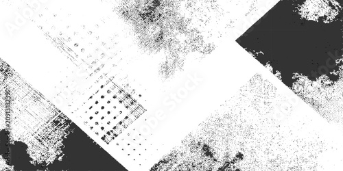 Photos Grunge textured background with abstract shapes and black white color scheme for