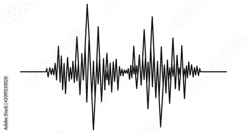 Foto Waveform illustration on a white background detailed sound wave graphic