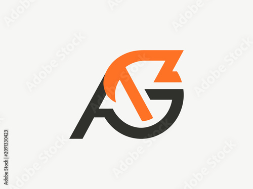 Modern AG Letter Logo Design For Branding And Identity