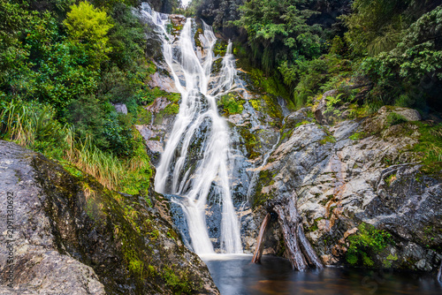 Schilderij op canvas Carew Falls in the Lake Brunner / Mitchells Scenic Reserve on the South Island o