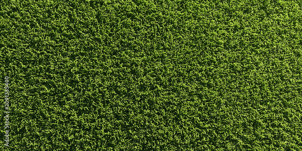 Obraz premium A close-up aerial view of vibrant green artificial turf, offering a rich textured background.