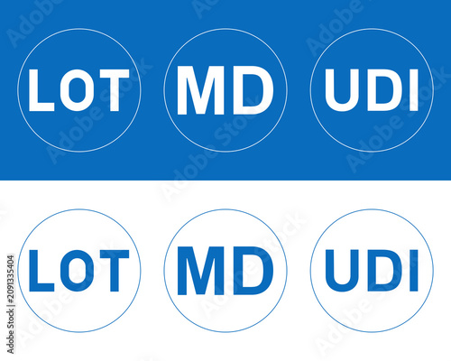 Canvas-taulu Medical device labeling symbols showing lot number model designation and unique