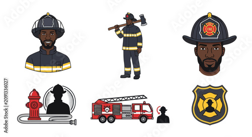 Slika na platnu Firefighters respond quickly with equipment to rescue people in emergency situations