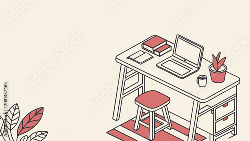 A person works on a laptop at a desk with books and a plant indoors.