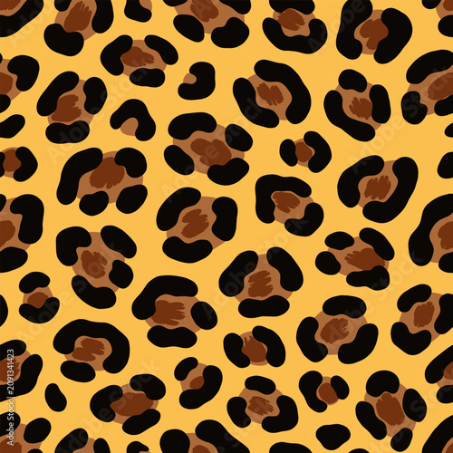 Seamless leopard print. Vector animal skin texture background