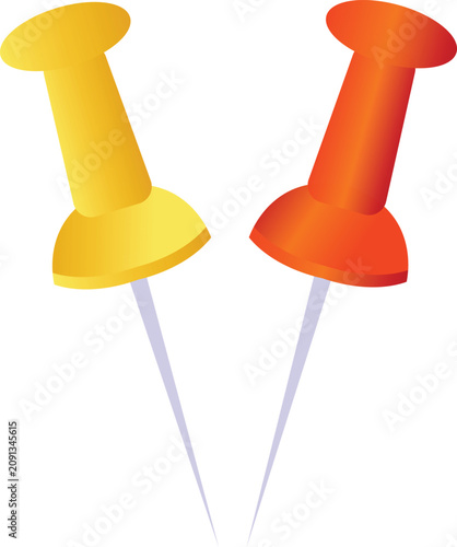 Obraz na płótnie red push pin vector