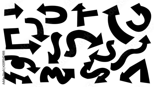 Hand Drawn Sketch Arrows Set on White Paper Cutouts isolated on transparent background