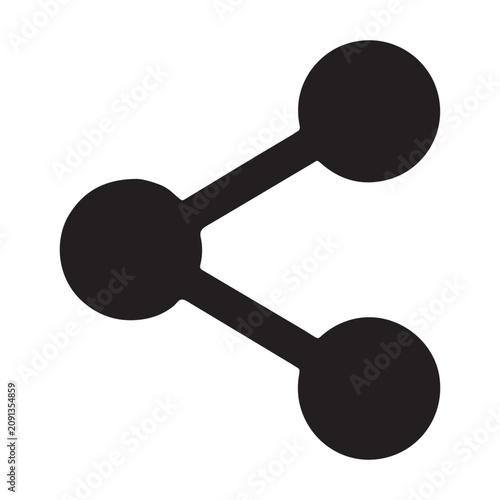 Принти на полотні Share social media network icon for digital communication and distribution with
