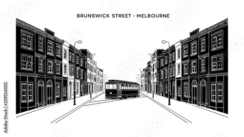 Fotografie Brunswick Street View, Melbourne