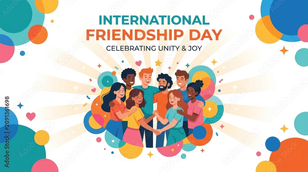 Fototapeta premium International friendship day celebrating unity and joy with diverse group of friends