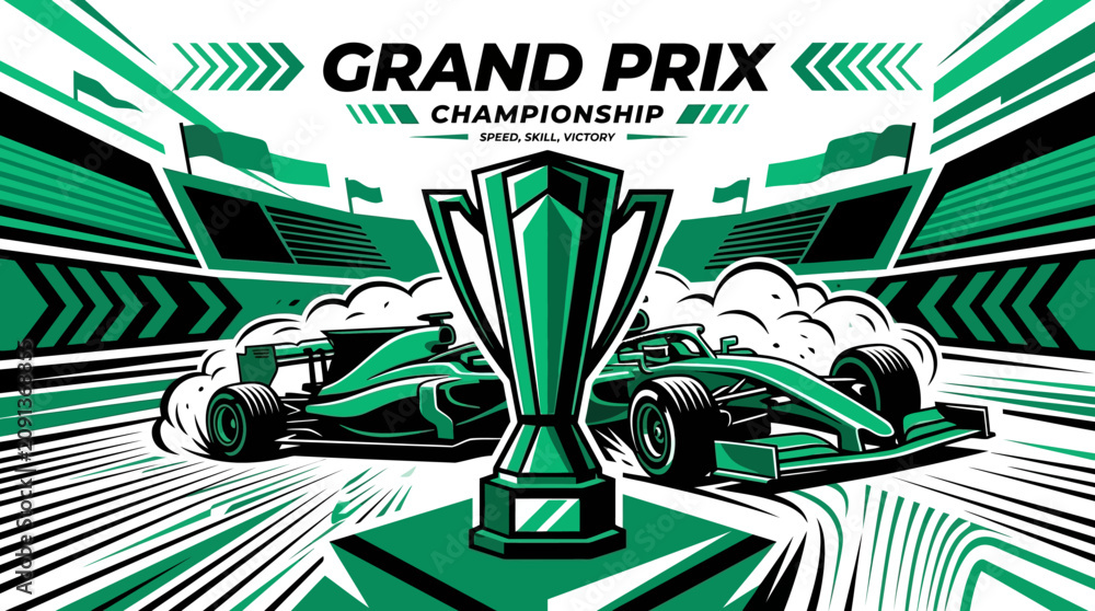 Obraz premium Grand Prix Championship Trophy Victory Speed Skill