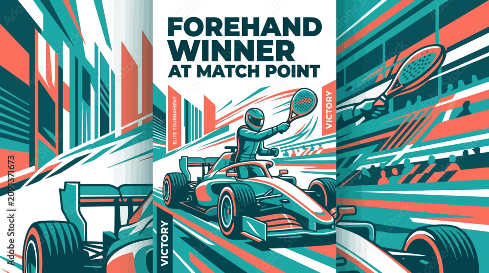 Obraz premium Dynamic Sport Fusion Of Formula 1 And Tennis For A Winning Spirit