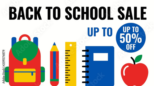 Back to School Sale Icons Ilustração Vetorial