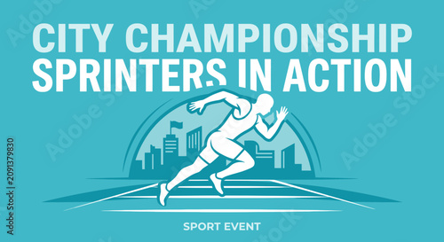 City Championship Sprinters In Action Sport Event Illustration
