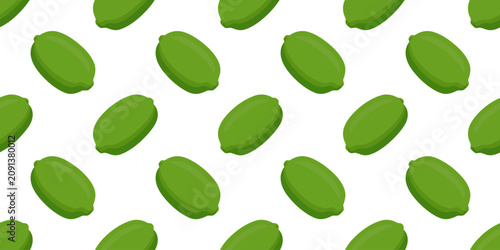 Foto Seamless pattern with green limes isolated on white background