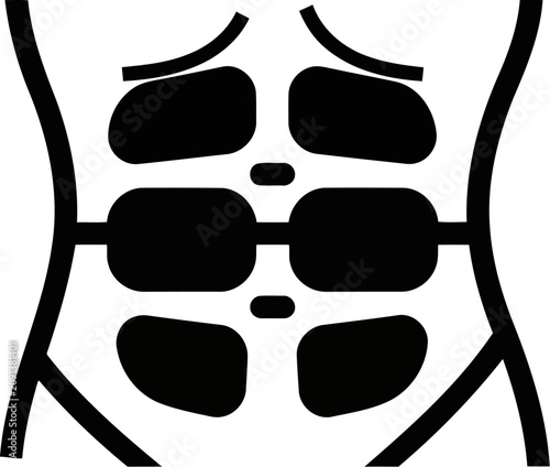 Fotografie Abdominal muscles icon, six pack abs