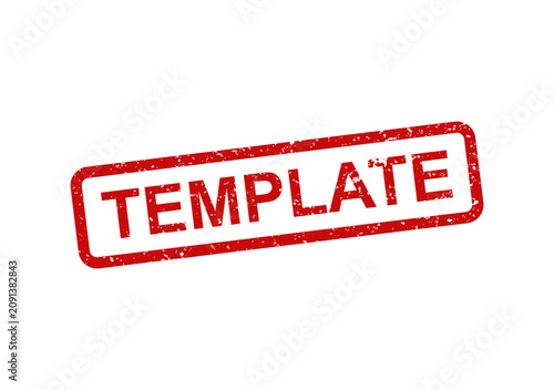 Red template stamp with text placeholder illustration