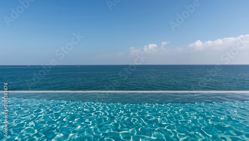 View From Infinity Pool Showing Sea and Sky During Clear Day