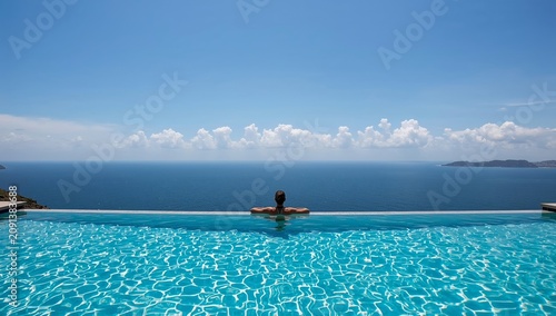 View From Infinity Pool Showing Sea and Sky During Clear Day