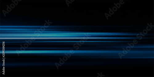 Canvastavla Abstract blue light streaks with motion blur on a dark background create a sense of speed and futuristic energy