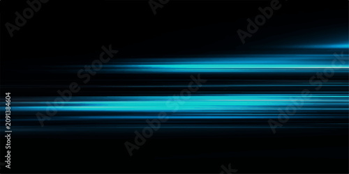 Фотография Abstract blue light trails streaking across a dark background, conveying speed and motion, perfect for digital art or technology themes