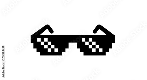 Pixelated sunglasses graphic a black and white silhouette eyewear shades glasses vision optic pixel digital