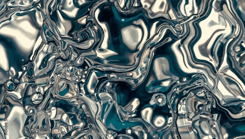 Water Flowing and Reflecting Light in a Dynamic Pattern With Bubbles and Smoo...