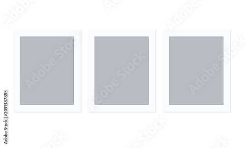 set of blank frames, vector. empty picture frames. set of white frames on wall.