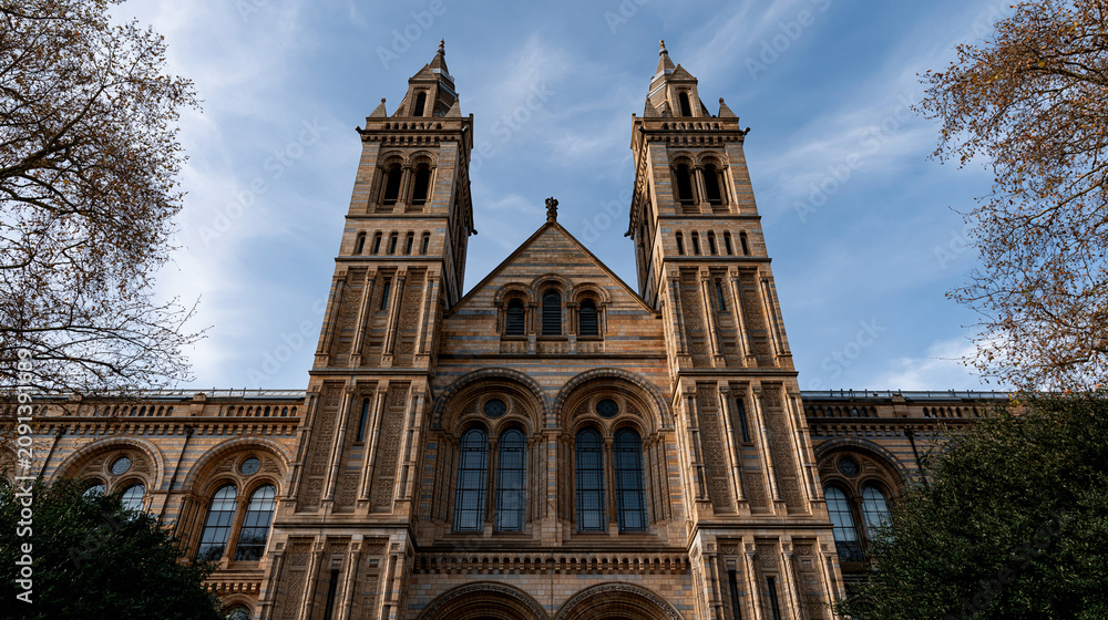 Fototapeta premium Natural History Museum in London, iconic British heritage and architecture concept, with copy space