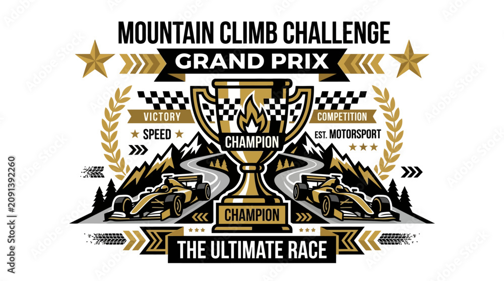 Obraz premium Mountain Climb Challenge Grand Prix Champion The Ultimate Race