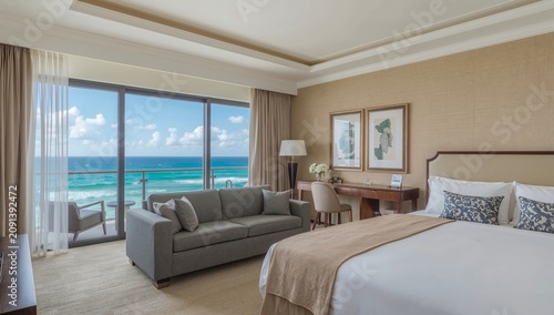 Comfortable Hotel Room With Ocean View and Natural Light in Miami