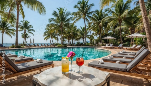 Ocean View Hotel Room With Modern Furniture and Natural Light in Daytime