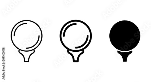 Konstfotografi Golf Ball Icons, Sport Equipment Vector Graphics, Simple Game Accessories Set