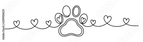 Heartfelt pet paw print design