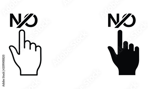 Obraz na płótnie Premium No touch finger icon set Vector Icon Isolated on White Background