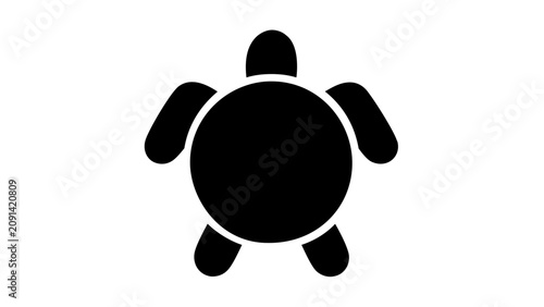 Minimalist flat vector line icon of a sea turtle with clean simple strokes, suitable for marine logos, eco campaigns, or beach activity guides.