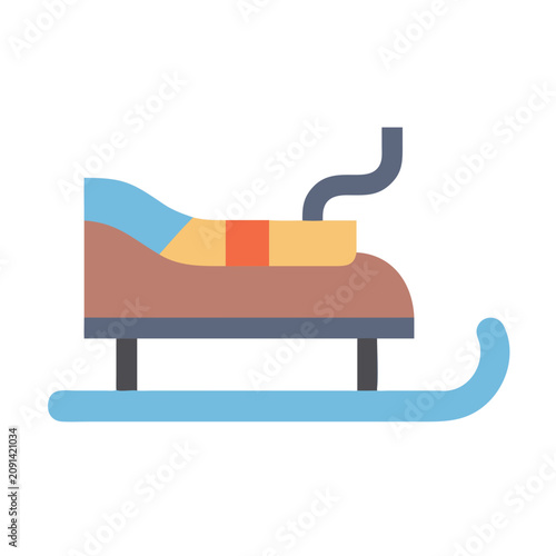 Quadro su tela Simple Cartoon Icon of a Winter Sleigh