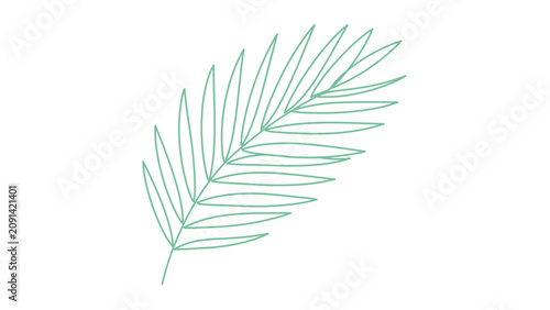 A clean flat vector line icon of a tropical leaf, ideal for botanical labels, spa branding, eco packaging, summer posters, or resort menus.