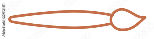 Neat clean flat vector line icon of a minimalist paintbrush for painting courses, craft communities, creative dashboards, and art store navigation.