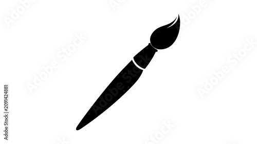 Simple clean flat vector line icon of an artist paintbrush, suitable for hobby pages, craft tutorials, design software, and classroom materials.