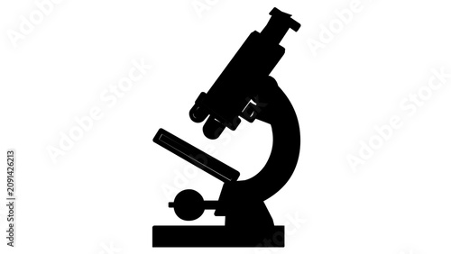 Minimal clean flat vector line icon showing a microscope, suited for scientific studies, lab reports, healthcare testing, and STEM education.