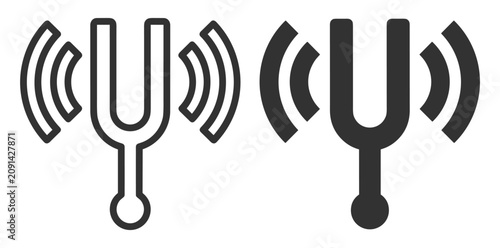 Bild auf Leinwand tuning fork sound wave icon set vector illustration on transparent background