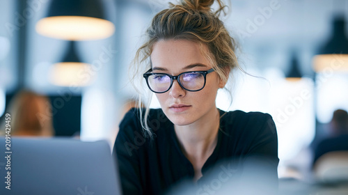 Tech Excellence: Female Software Engineer Focused on Innovation