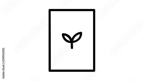 Clean flat vector line icon of a seed packet, great for gardening catalogs, planting calendars, farm shops, and horticulture packaging.